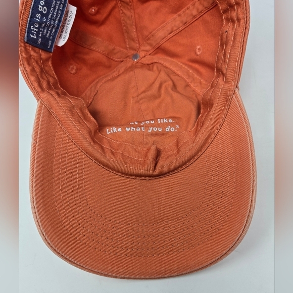 LIFE IS GOOD ORANGE COTTON BASEBALL HAT CAP SURFER JAKE EMBROIDERY UNISEX M/L OS - Picture 11 of 12